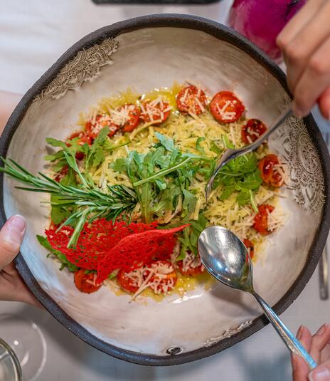 Gourmetgericht angerichtet