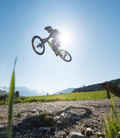 Mountain biker in bike park