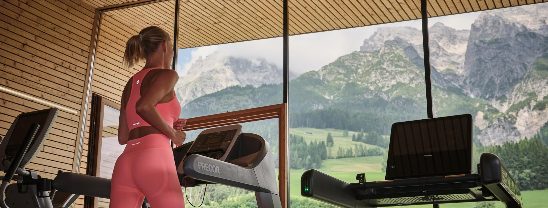 treadmill on fitness holiday in Austria