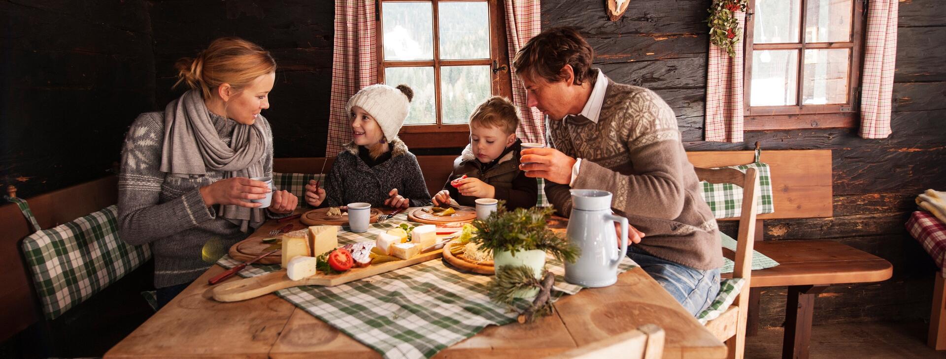 overnight stay in a hut with the family