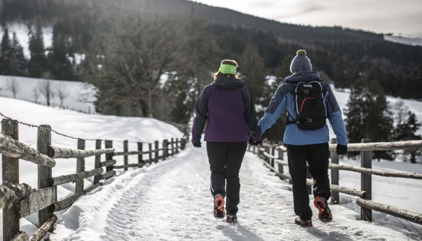 winter hiking for couples on holiday