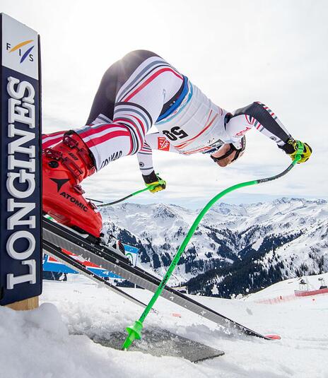 SAALBACH,AUSTRIA,03.MAR.21 - ALPINE SKIING - FIS World Cup, downhill, training, men. Image shows Blaise Giezendanner (FRA). Photo: GEPA pictures/ Harald Steiner