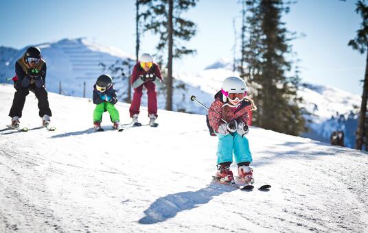 family skiing holiday ski resort Leogang