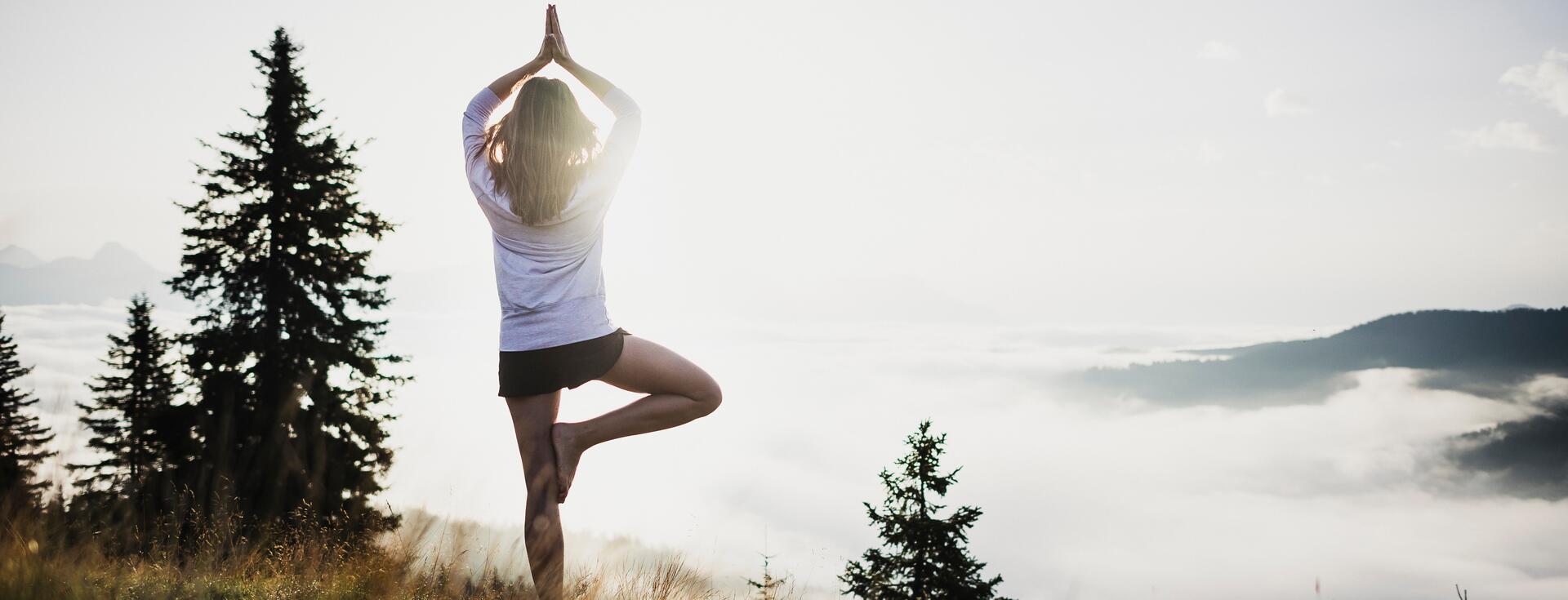 yoga in the mountains